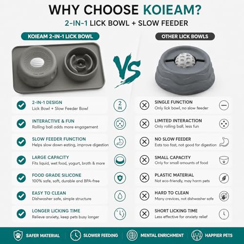 2 in 1 Silicone Slow Feeder Dog Bowl & Lick Bowl,Pet Feeding Bowl - color: Gray