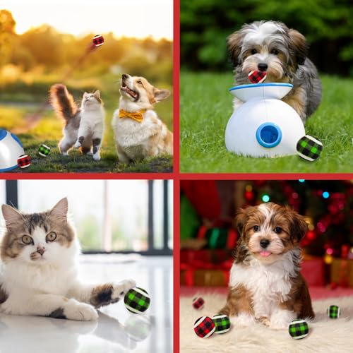 X-Small Dog Tennis Balls Dog Toys Ball 1.5" Pack of 12, Fit Ball Launchers,Dog Toys - color: Red&Green Plaid tennis balls