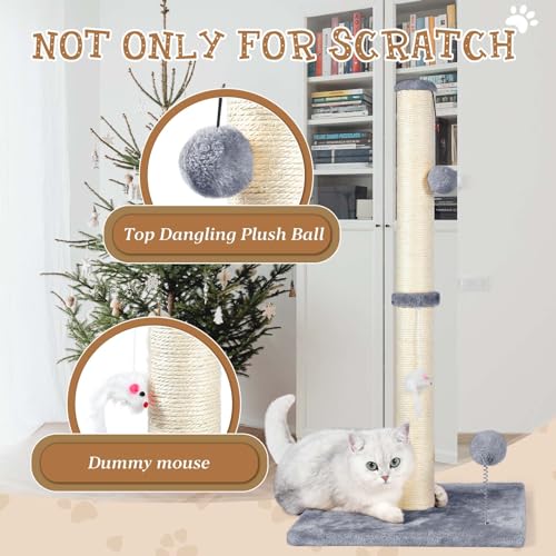 ANWA 32" Tall Sisal Cat Scratching Posts Tree for Indoor Cats Adults, Gray