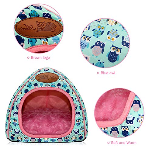Guinea Pig Bed Hideout, Washable Hamster Cave for Small Animals - color: Navy Blue