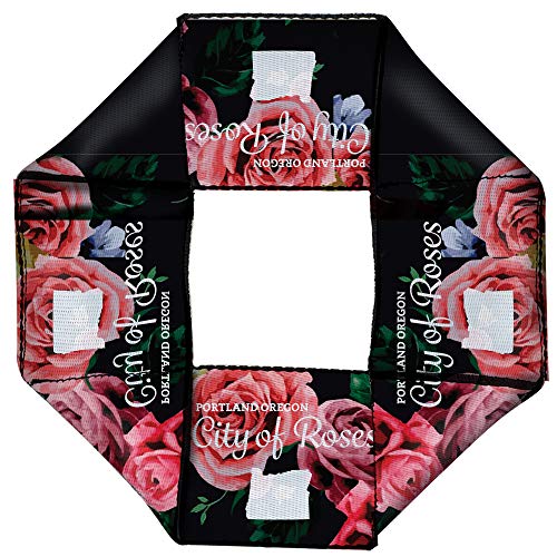 Buckle-Down Dog Toy Octagon Flyer Oregon Silhouette Portland Oregon City of Roses Roses White