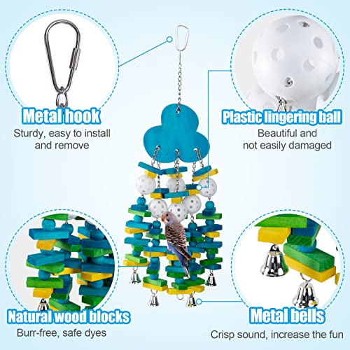 Large Bird Parrot Toys for Cockatoos African Grey Macaws Amazon Parrots - color: Blue