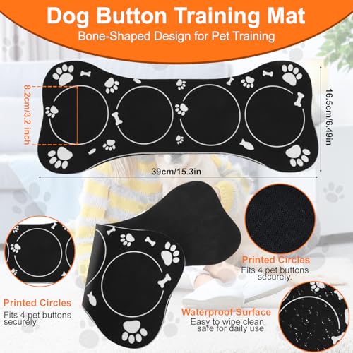 16 Pcs Dog Talking Buttons for Communication, 30-Second Recordable Voice Buttons with Non-Slip Base, Pet Training Buzzers for Dogs and Cats,Batteries Not Included - size: 16 Pcs