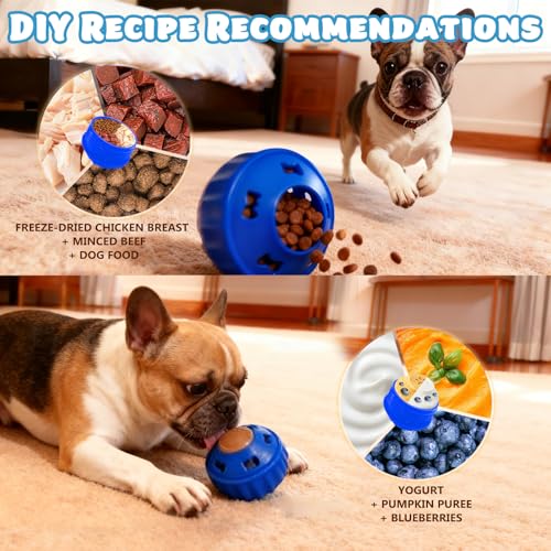 6 Value Pack Enrichment Toys for Dogs Lick Mat, Frozen Bone Power Chew & Frozen Dog Puzzle Toy, Treat Dispensing Slow Feeder Dog Enrichment Toys to Keep Them Busy for Stimulating & Cognitive Toys - color: Blue-Green-Klein-Yellow
