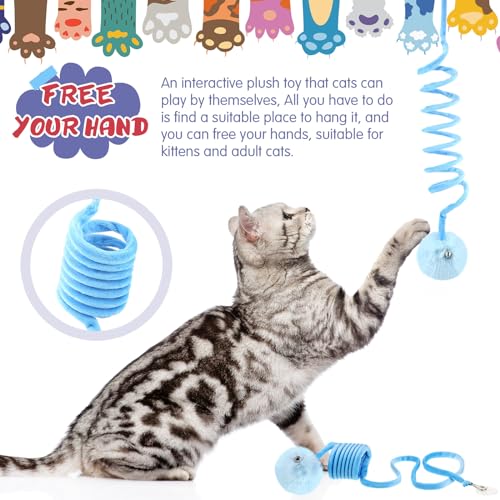 Gemscream 46 Pcs Cat Toys Set Interactive Cute Cat Indoor Toys, Blue - color: blue