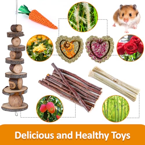 Hamster Toys Set, Guinea Pig Toys Bunny Small Animal Chewing Toy for Cage - size: 28Pack-hamster toys