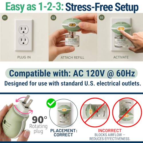 Dog Calming Diffuser, Anxiety Relief & Helps Stop Peeing in House