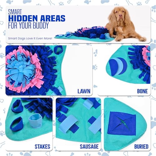 PET ARENA Large Sniffing Mat 25 x 25 Inch Interactive Feeding Toy - color: Large Multicolour