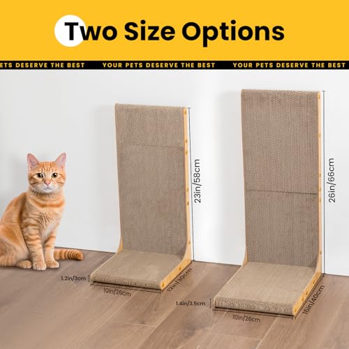 Conlun Cardboard Cat Scratcher, 23" L-Shaped Scratch Pad - size: 23"