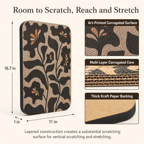 2 Pack Cat Wall Scratcher, Art Cat Scratching Board for Cats - color: Black & White 2