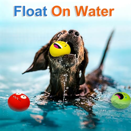 Latex Squeaky Dog Toys for Small Dogs & Mini Breeds, 2.2" Flat Ball