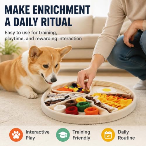 GROZY Snuffle Mat for Dogs & Cats, Interactive Foraging Slow Feeder Mat