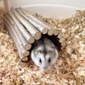 Natural Wooden Hamster Mouse Tunnel Tube, Small Animal Chew Toy for Rat Rodents