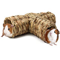 BWOGUE Hamster Grass Tunnel Toy, Guinea Pig Grass Tunnel, 4-Way Hideaway