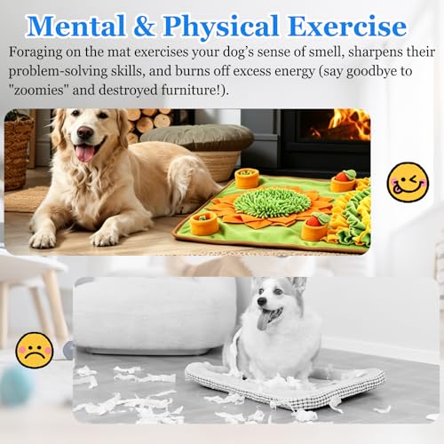 Sunflower Pet Snuffle Mat for Dogs & Cats Non-Slip Interactive Foraging Pad