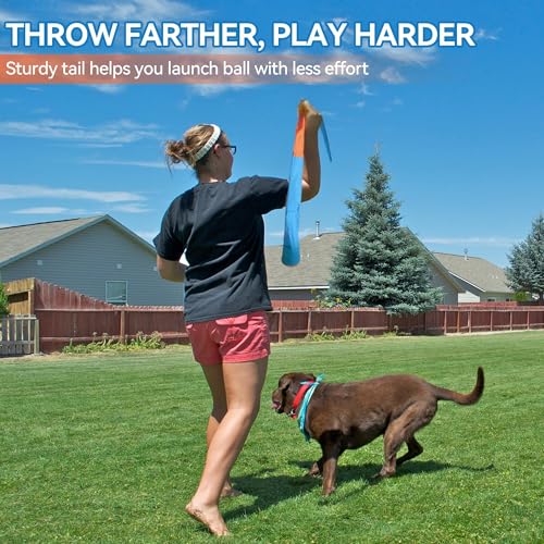 ALL FOR PAWS 2-Pack Dog Ball Toy with Tail, Interactive Throw & Catch Toy for Medium & Large Dogs, Rubber Ball with Squeaker for Exercise & Boredom Relief - color: 2-Pack