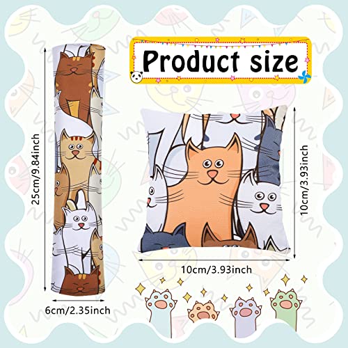 Hungdao 8 Pieces Catnip Kicker Toys Cat Kick Sticks Interactive Pillow Toys for Indoor Kitten Pet Chew Supplies, 2 Shapes and 4 Designs