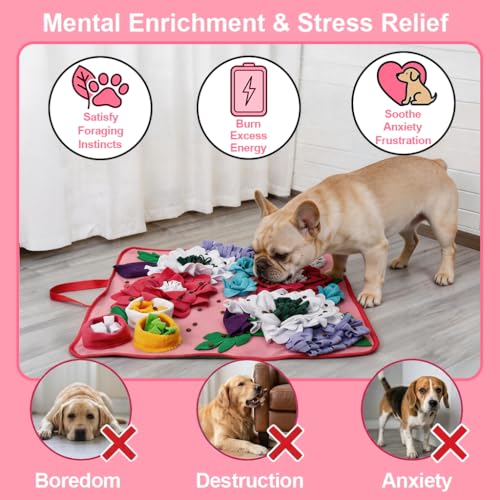Vextronic Snuffle Mat for Dogs, Large Breed Slow Feeder Interactive Toy - color: Pink