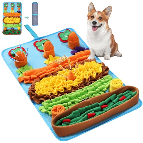 ORIA Snuffle Mat for Dogs, 4 Squeaky Carrots, Machine Washable, 32''x20'' - size: 32x20 inch
