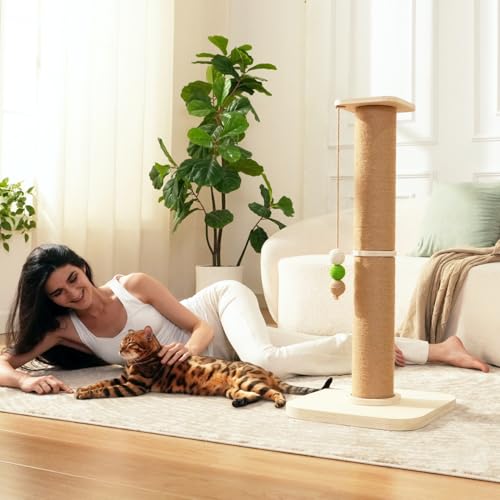 35" Tall Cat Scratching Post for Large Cats, 4.7'' Diameter