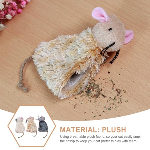 Ipetboom Plush Cat Toy with Realistic Movement 3pcs Plush for Cats - color: 3pcs