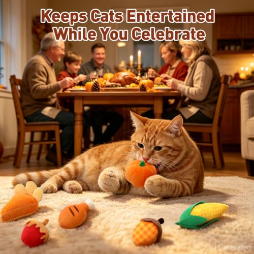 CiyvoLyeen Plush Thanksgiving Catnip Toys for Indoor Cats 6 Pack - color: Thanksgiving - 6Pcs