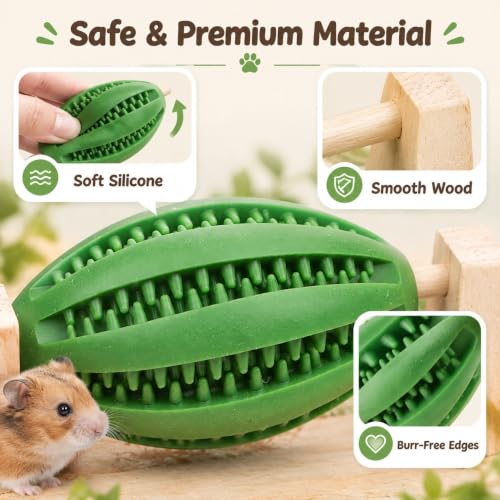 Hamster Enrichment Toy, Rotating Guinea Pig Slow Foraging - color: Green