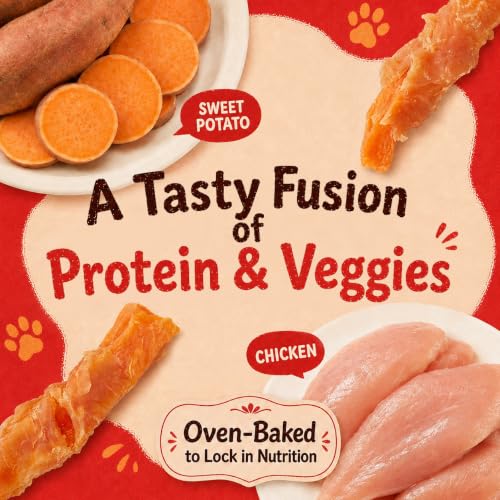 Jungle Calling Chicken & Sweet Potato Dog Treats, Fiber-Rich Chews, 1.33 lb - size: 1.32 Pound (Pack of 1)