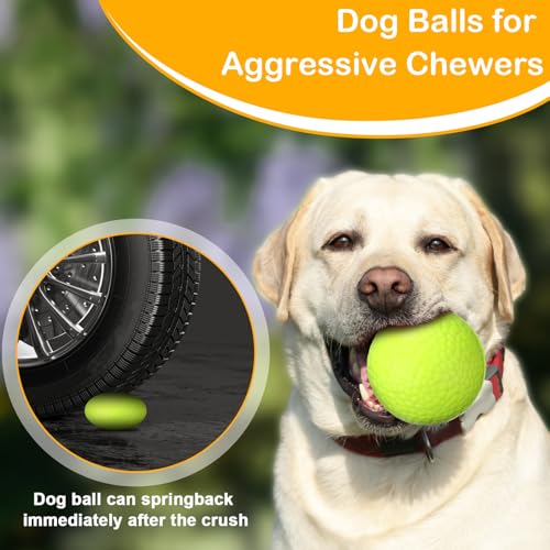 Jenaai 12 Pcs Dog Balls for Aggressive Chewers, Bright Color - color: Bright Color