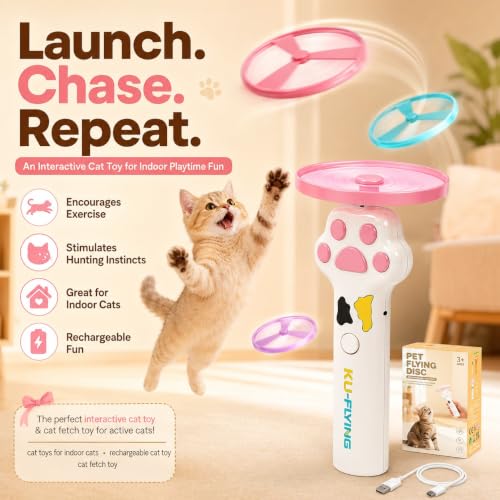 Cat Toy Launcher for Kitten Toys, Cat Toys Interactive, Automatic Cat Toy - color: white