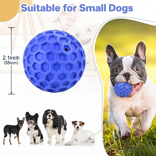 DISSKNIC Tough Squeaky Dog Balls Puppy Toys, Interactive Dog Toys for Small Dogs, Puppy Chew Toys for Teething and Relax, Dog Chew Toy Small Balls Dog Toys for Small Breed, Outdoor Dog Toys for Dogs - color: Blue, size: Small