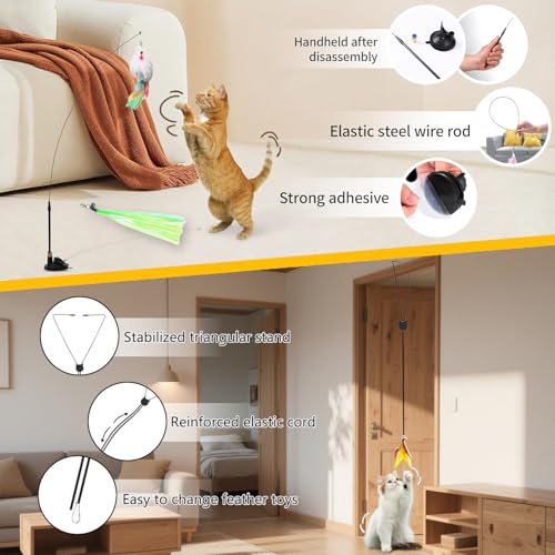 Suction Cup Cat Toy for Indoor Cats - color: 16 Wand /Suction Cup