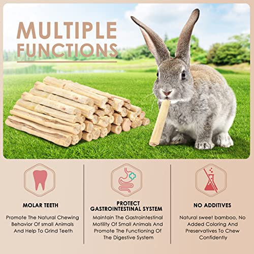 Bissap 700g/1.5Ib Sweet Bamboo Chew Sticks for Rabbits, Bunny Chewing Sticks for Rabbits Hamster Chinchilla Guinea Pigs Rabbit Small Animals Natural Treats Teeth Grinding Toys - size: 1.54 Pound (Pack of 1)