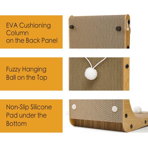 2-Pack L-Shaped Cat Scratching Board Cardboard Cat Scratcher - size: 23.6 Inch 2-Pack Walnut Color