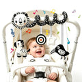Black White High Contrast Baby Carseat Toy for Newborns 0-6 - style: Lion