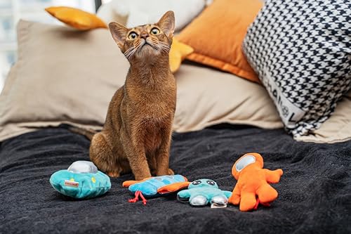 Interactive Catnip Cat Plush Toy, Space Travel Theme, 5‘’, for All Breed Size Cats (Spacecraft) - color: Spacecraft