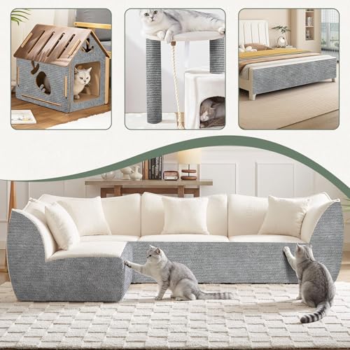 SEPAZON Cat Scratch Couch Furniture Protector, 39.3x15.8In - color: LightGrey, size: 39.3x15.8Inch