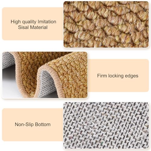 Uross Thickened Cat Wall Climbing Carpet 6.6 FT x 16" - Extra Long Cat Scratch Wall Pad, Cat Scratching Carpet Rug Wall Mounted Scratcher Couch Sofa Protector- Brown - color: Brown