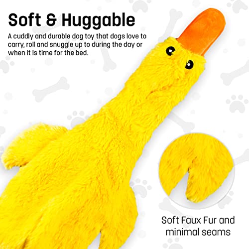 FGA MARKETPLACE Pink Rabbit-Duck Flat NO Stuffing NO Squeak Plush Dog Toy, Funny Style Will Entertain Your Pet for Hours, Recommended for Small and Medium Dog 21 INCH Long - color: PINK RABBIT DUCK