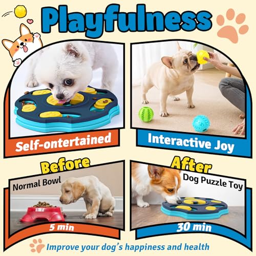 Forfon 9 Pack Dog Enrichment Toy Set with Puzzle Toy & Lick Mats - color: All-Around Dog Puzzle Toys