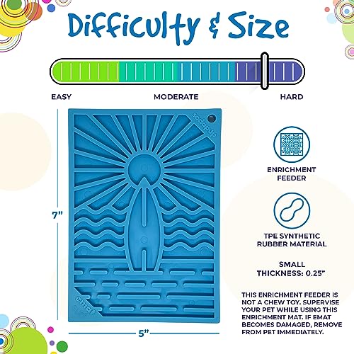 SodaPup Surf eMat – Durable Enrichment Feeder Made in USA from Non-Toxic, Pet-Safe, Food Safe Rubber for Mental Stimulation, Avoiding Overfeeding, Fresh Breath, Digestive Health, & More - color: Surf eMat Blue