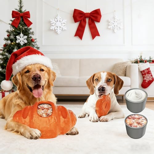 Dog Toys for Large Dogs, Dog Toys for Aggressive Chewers, Anxiety Relief for Dogs Toy, Indestructible Frozen Treat Toy National Pet Day Gifts for Peanut Butter Reduces Anxiety - color: Croissant