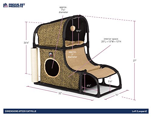 Prevue Pet Products Catville Loft with Plush Beds & Perches - Leopard Print