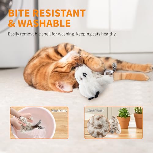 Gigwi Flapping Bird Cat Toys Lifelike Sandpiper Chirp Tweet Interactive Cat Toy, Rechargeable Motion Activated Cat Toys For Bored Indoor Adult Cats, Electronic Automatic Cat Toy With Catnip (prince) - color: prince