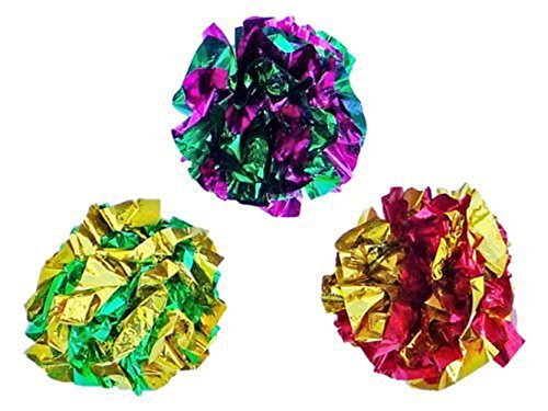 Original Mylar Crinkle Balls Cat Toys - 12 Pack - size: 12 Pack