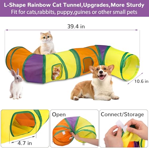 Retro Shaw 33Pcs Cat Toys for Indoor Cats, 2 Way Cat Game Tunnels - color: Large 2-Way Game Tunnel Toy Set