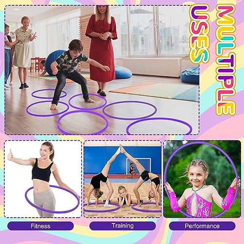 Shappy 6 Pcs Exercise Hoop Set Detachable Adjustable - color: Purple, size: 26 Inch