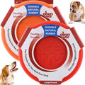 Dog Flying Disc - Durable Rubber Dog Toy for Fetch - Interactive Lightweight Flyer Dog Toys for Outdoor Playtime - Safer Disc for Healthy Activity - for Medium/Large Dogs 2 Pack