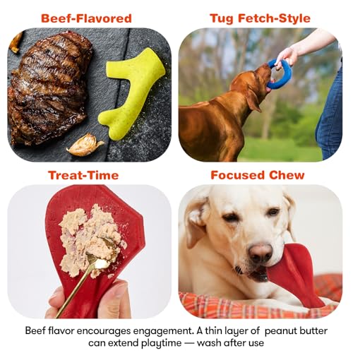 FOFOS Dog Chew Toys for Aggressive Chewers, 3 Pack Tough Nylon Dog Toys
