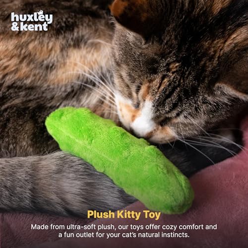 Huxley & Kent Plush Crinkle Catnip Cat Toy, Pickle - style: Pickle